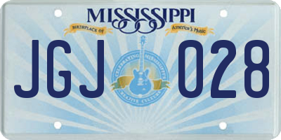 MS license plate JGJ028