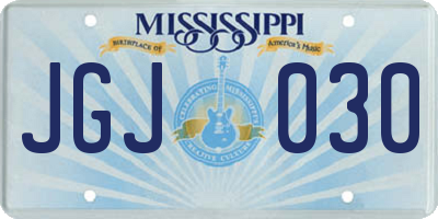 MS license plate JGJ030