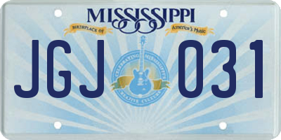 MS license plate JGJ031