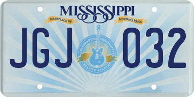 MS license plate JGJ032