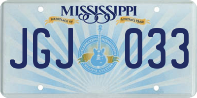 MS license plate JGJ033