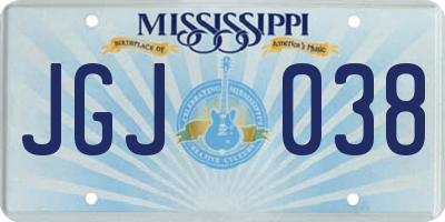MS license plate JGJ038