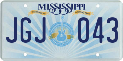 MS license plate JGJ043