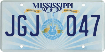 MS license plate JGJ047