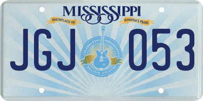 MS license plate JGJ053