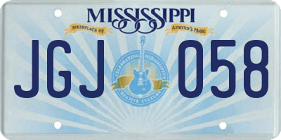 MS license plate JGJ058