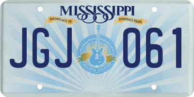 MS license plate JGJ061