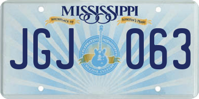 MS license plate JGJ063