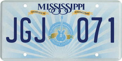 MS license plate JGJ071