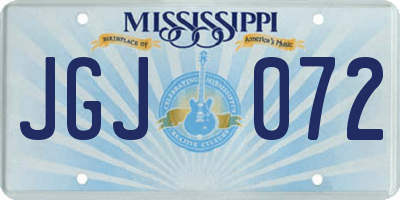 MS license plate JGJ072
