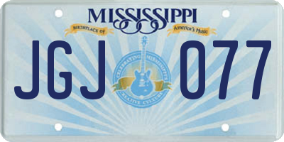MS license plate JGJ077