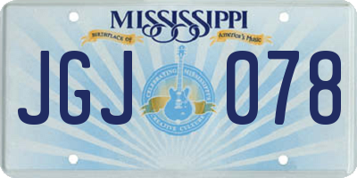 MS license plate JGJ078