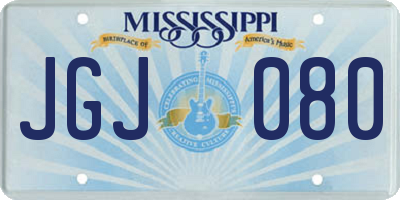 MS license plate JGJ080