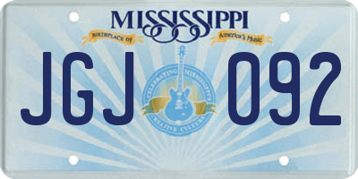 MS license plate JGJ092