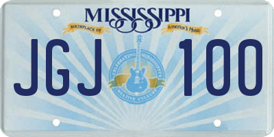 MS license plate JGJ100