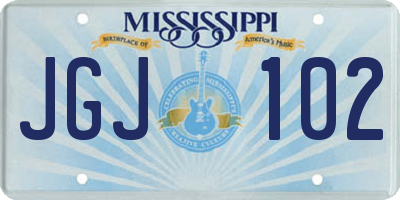 MS license plate JGJ102