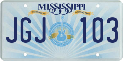 MS license plate JGJ103