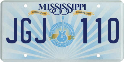 MS license plate JGJ110