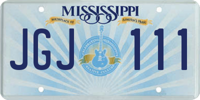 MS license plate JGJ111
