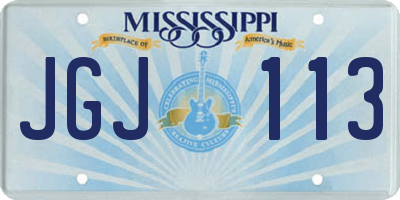 MS license plate JGJ113