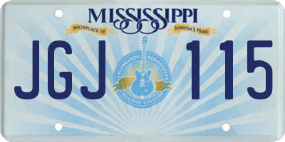 MS license plate JGJ115