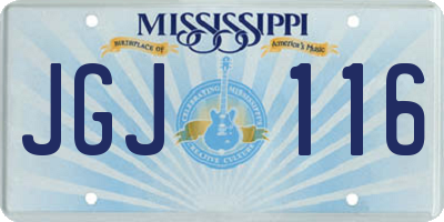 MS license plate JGJ116