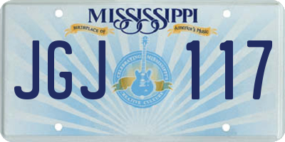 MS license plate JGJ117