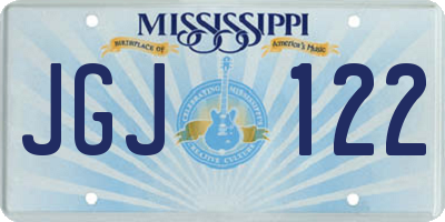 MS license plate JGJ122