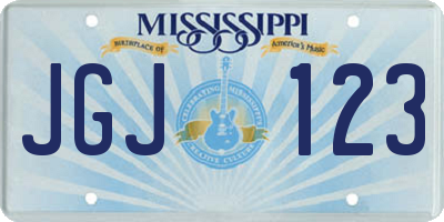 MS license plate JGJ123