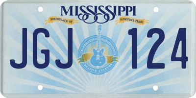 MS license plate JGJ124