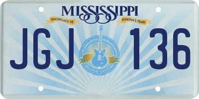 MS license plate JGJ136