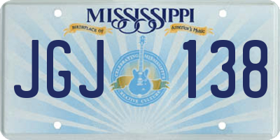 MS license plate JGJ138