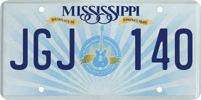 MS license plate JGJ140