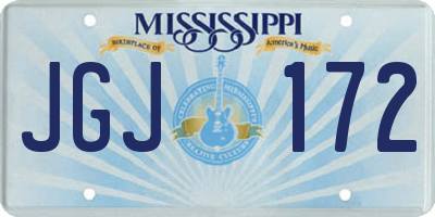 MS license plate JGJ172