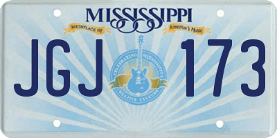 MS license plate JGJ173