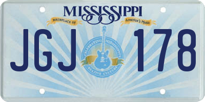 MS license plate JGJ178