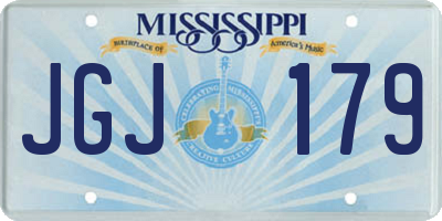 MS license plate JGJ179