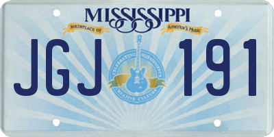 MS license plate JGJ191
