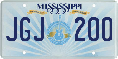 MS license plate JGJ200