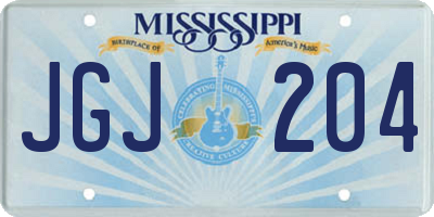 MS license plate JGJ204