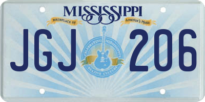 MS license plate JGJ206