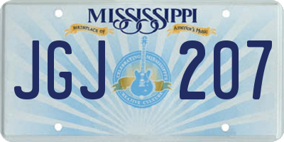 MS license plate JGJ207