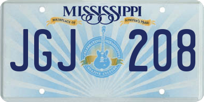 MS license plate JGJ208