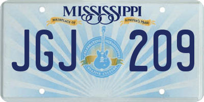 MS license plate JGJ209