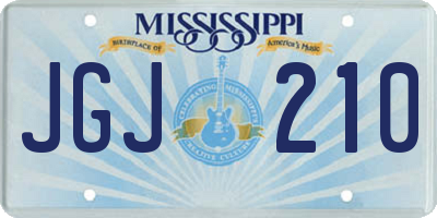 MS license plate JGJ210