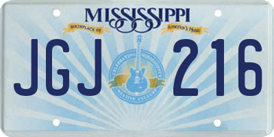 MS license plate JGJ216