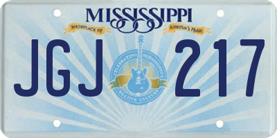 MS license plate JGJ217