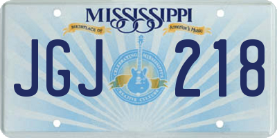 MS license plate JGJ218
