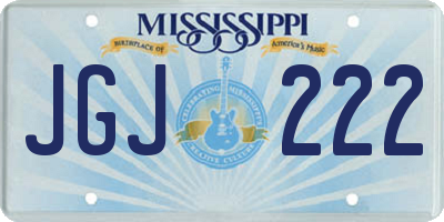 MS license plate JGJ222