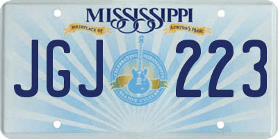 MS license plate JGJ223